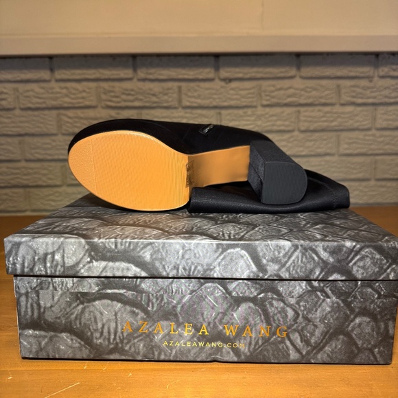 AZALEA WANG - BLACK THIGH HIGH BOOTS- SIZE 9/10 - Picture 7 of 9